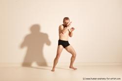 Underwear Martial art Man White Moving poses Athletic Short Blond Dynamic poses Academic